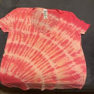 Pink Victoria’s Secret logo tie dye tee